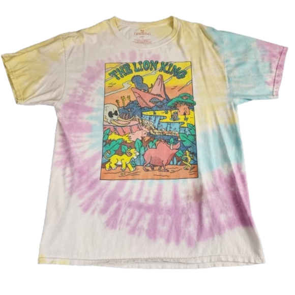 Vintage Disney The Lion King Tie Dye Short Sleeve Tees Unisex Large - Picture 1 of 9